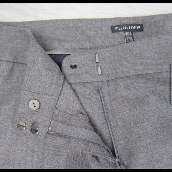 Eileen Fisher Gray Slim Cut Cropped Wool Pants Women’s Plus Size 16 - Picture 7 of 7